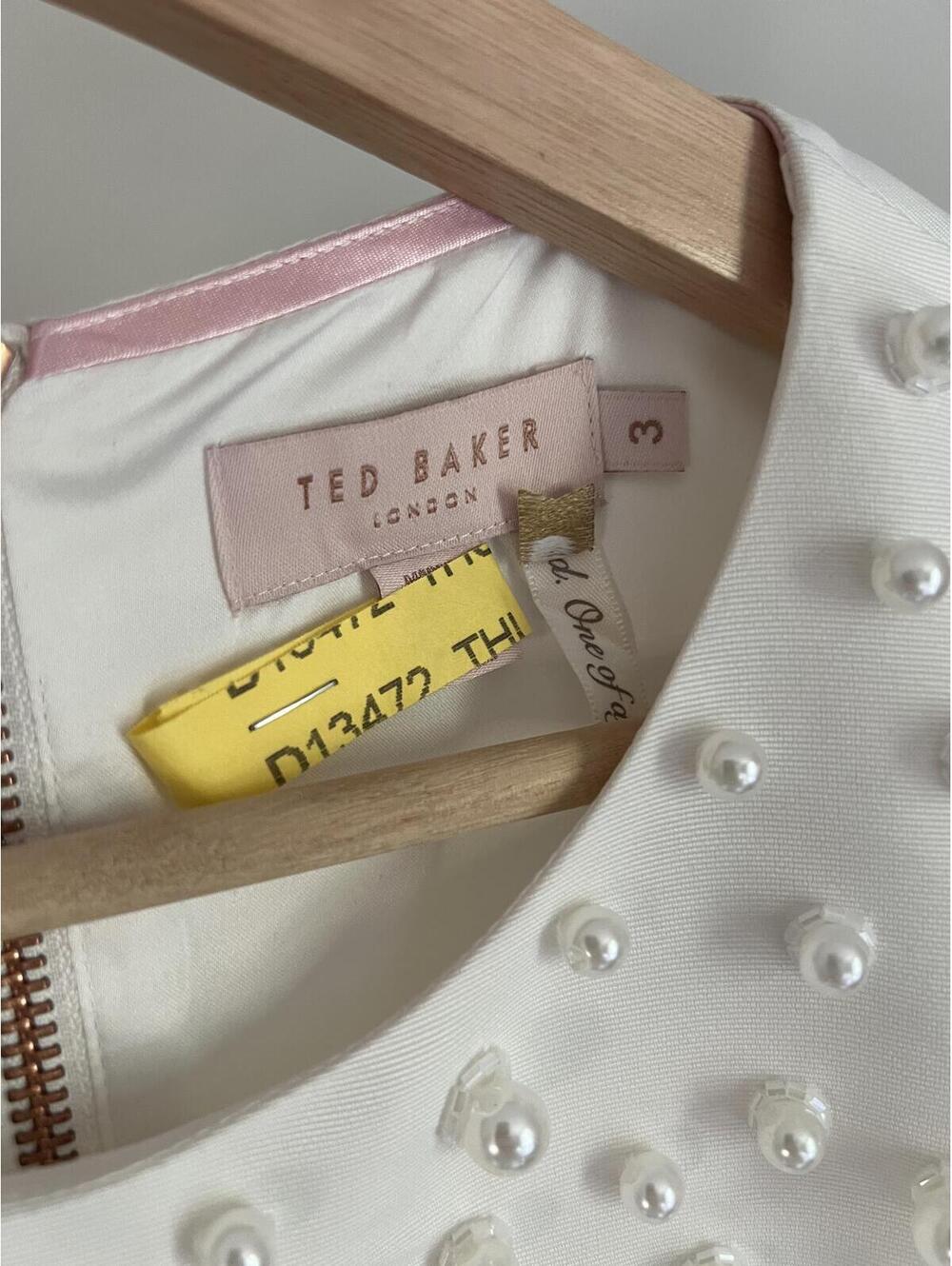 Ted Baker Milliea Pearl Embellished Dress, White, Size US 8 - Picture 5 of 9
